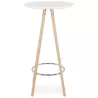 Table haute mange-debout design CHLOE en bois pieds bois couleur naturelle (blanc)