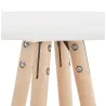 Table haute mange-debout design CHLOE en bois pieds bois couleur naturelle (blanc)