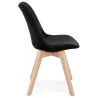 Chaise design scandinave en velours pieds couleur naturelle LEONORA (noir)