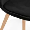 Chaise design scandinave en velours pieds couleur naturelle LEONORA (noir)