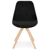 Chaise design scandinave en velours pieds couleur naturelle ALINA (noir)