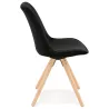 Chaise design scandinave en velours pieds couleur naturelle ALINA (noir)