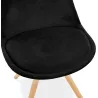 Chaise design scandinave en velours pieds couleur naturelle ALINA (noir)