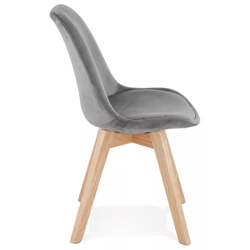 LeONORA (grigio) sedia di design scandinavo in footwork color naturale