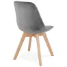 Chaise design scandinave en velours pieds couleur naturelle LEONORA (gris)