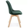 Chaise design scandinave en velours pieds couleur naturelle LEONORA (vert) à associer à Chaises Rembourrées Pour Un Confort Opti