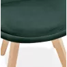 Chaise design scandinave en velours pieds couleur naturelle LEONORA (vert) à associer à Chaises En Rotin Pour Un Style Naturel