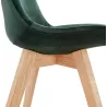 LeONORA Natural-coloured Feet Velvet Design Chair (green) to associate with Contemporary Leather Chairs