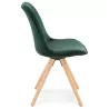 Chaise design scandinave en velours pieds couleur naturelle ALINA (vert)