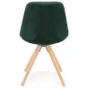 Chaise design scandinave en velours pieds couleur naturelle ALINA (vert)