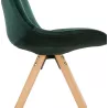 Chaise design scandinave en velours pieds couleur naturelle ALINA (vert)