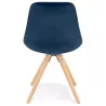 Chaise design scandinave en velours pieds couleur naturelle ALINA (bleu)