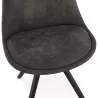 Chaise design industrielle en microfibre pieds noirs SOLEA (gris foncé)