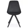 Chaise vintage et industrielle en velours pieds bois noirs ALINA (noir)