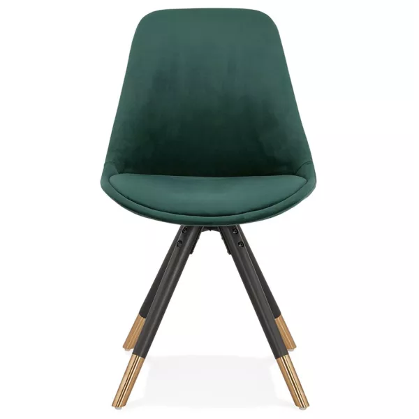 SUZON vintage and retro black and gold foot chair (green) to associate with Rattan Chairs For A Natural Style