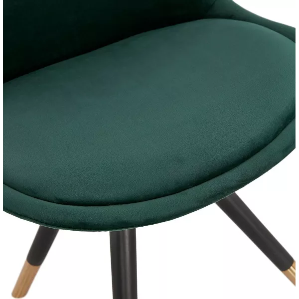 SUZON vintage and retro black and gold foot chair (green) to associate with Rattan Chairs For A Natural Style