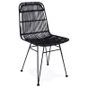 Design chair and vintage rattan feet black metal BERENICE (black) to associate with Vintage Chairs For A Retro Touch