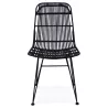 Design chair and vintage rattan feet black metal BERENICE (black) to associate with Stackable Chairs to Save Space