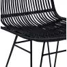 Design chair and vintage rattan feet black metal BERENICE (black) to associate with High Quality Solid Wood Chairs