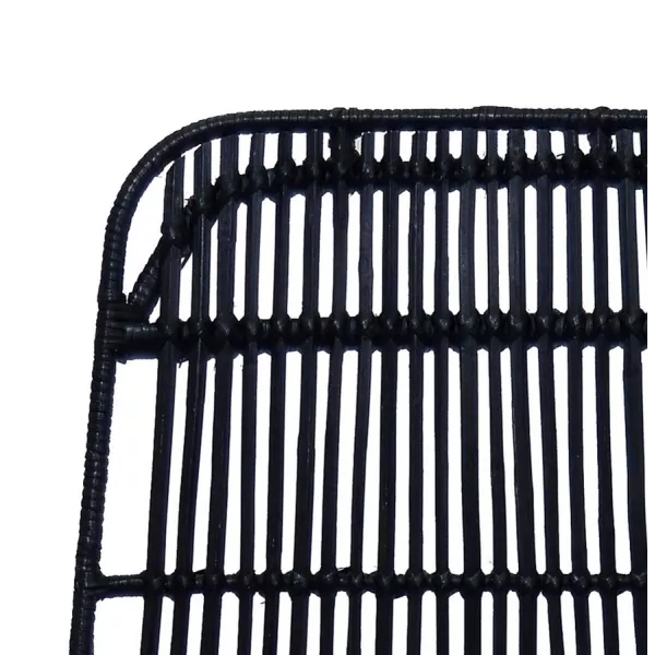 Design chair and vintage rattan feet black metal BERENICE (black) to associate with Contemporary Leather Chairs