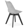 Chaise design pieds bois noir MAILLY (gris)