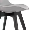 Chaise design pieds bois noir MAILLY (gris)