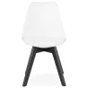 Chaise design pieds bois noir MAILLY (blanc)