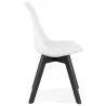 Chaise design pieds bois noir MAILLY (blanc)