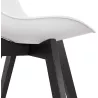 Chaise design pieds bois noir MAILLY (blanc)