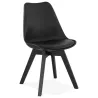 Chaise design pieds bois noir MAILLY (noir)