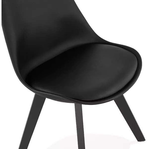 Chaise design pieds bois noir MAILLY (noir)