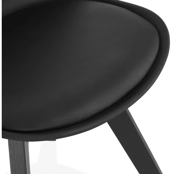 Chaise design pieds bois noir MAILLY (noir)