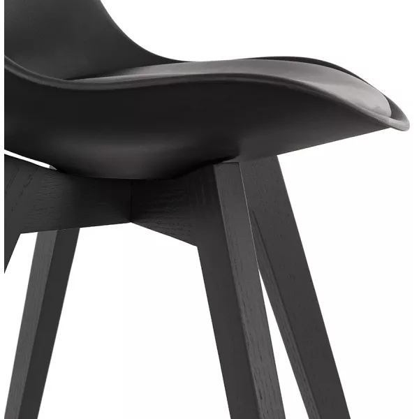 Chaise design pieds bois noir MAILLY (noir)