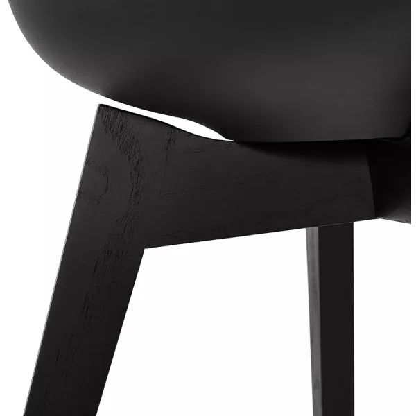 Chaise design pieds bois noir MAILLY (noir)