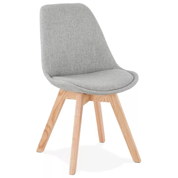 DESIGN chair in fabric feet wood natural finish NAYA (grey) to associate with Functional and stylish kitchen chairs