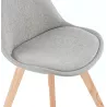 Chaise design en tissu pieds bois finition naturelle NAYA (gris) à associer à Chaises Modernes Pour Un Intérieur Élégant