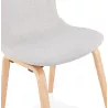 Chaise design et scandinave en tissu pieds bois finition naturelle MARTINA (gris clair)