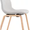 Chaise design et scandinave en tissu pieds bois finition naturelle MARTINA (gris clair)