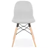 Design chair and Scandinavian fabric feet wood natural finish and black MASHA (light grey) to associate with Designer Chairs For