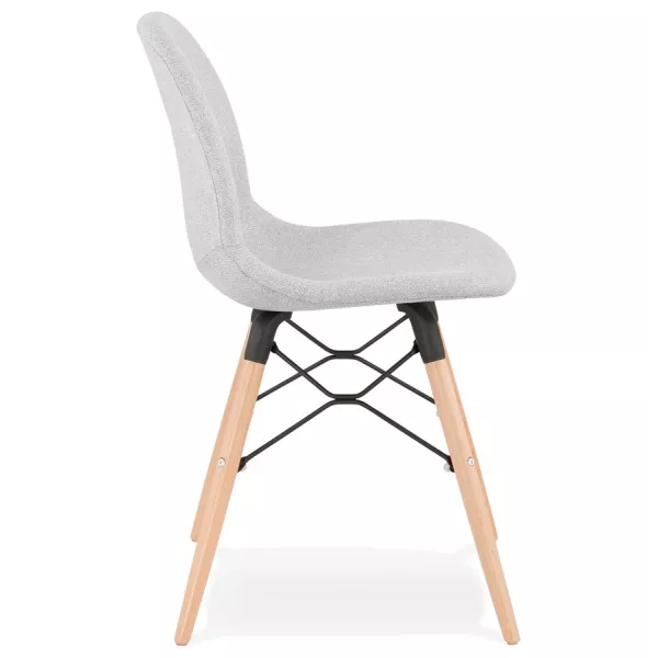 Design chair and Scandinavian fabric feet wood natural finish and black MASHA (light grey) to associate with Comfortable Chairs 