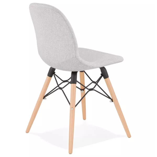 Design chair and Scandinavian fabric feet wood natural finish and black MASHA (light grey) to associate with Comfortable Chairs 