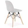 Design chair and Scandinavian fabric feet wood natural finish and black MASHA (light grey) to associate with Comfortable Chairs 