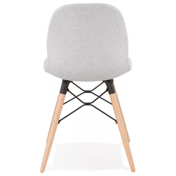 Silla de diseño y tejido escandinavo pies madera acabado natural y negro MASHA (gris claro) asociarse con Sillas de cuero contem