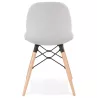 Design chair and Scandinavian fabric feet wood natural finish and black MASHA (light grey) to associate with Chairs With Armrest