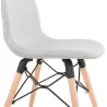 Design chair and Scandinavian fabric feet wood natural finish and black MASHA (light grey) to associate with Stackable Chairs to