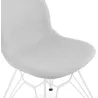 Chaise design industrielle en tissu pieds métal blanc MOUNA (gris clair)