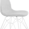 Chaise design industrielle en tissu pieds métal blanc MOUNA (gris clair)