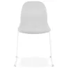 Chaise design empilable en tissu pieds métal blanc MANOU (gris clair)