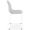 Chaise design empilable en tissu pieds métal blanc MANOU (gris clair)