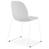 Chaise design empilable en tissu pieds métal blanc MANOU (gris clair)